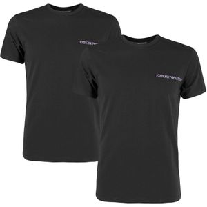 2-pack O-hals shirts small logo zwart