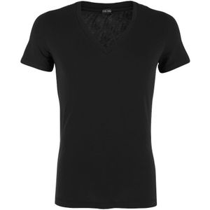 supreme cotton V-hals shirt zwart