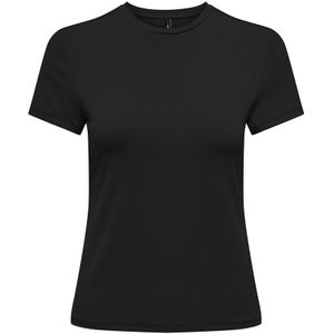 dames O-hals shirt basic zwart