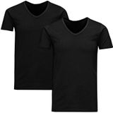 2-pack V-hals shirts basic zwart