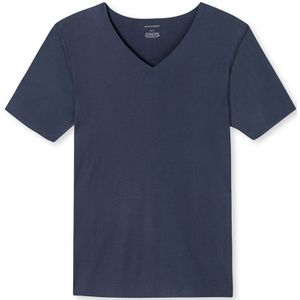 laser cut seamless V-hals shirt blauw