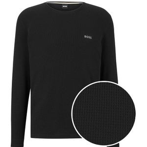 BOSS O-hals sweatshirt waffle logo zwart II