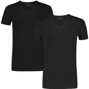 basics 2-pack V-hals shirts zwart
