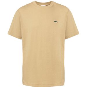 O-hals shirt crocodile logo beige