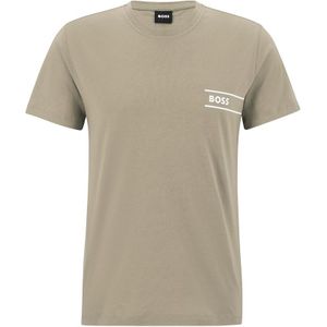 BOSS O-hals shirt logo beige
