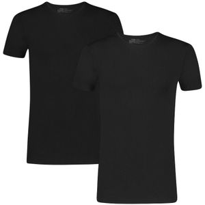 basics 2-pack O-hals shirts zwart