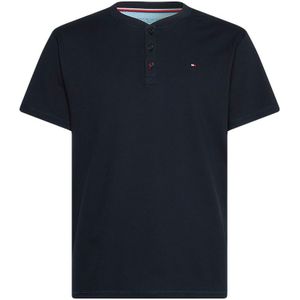 V-hals shirt henley flag blauw