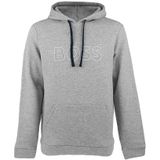 BOSS O-hals hoodie contemporary logo grijs & blauw