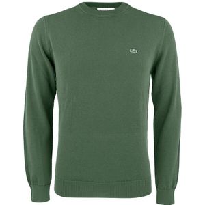 O-hals sweater small logo groen