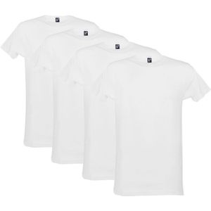 4-pack O-hals shirts derby wit