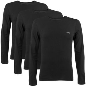 BOSS classic 3-pack O-hals longsleeve shirts zwart