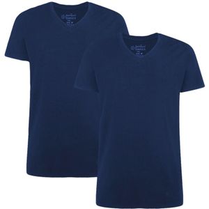 2-pack V-hals shirt velo blauw