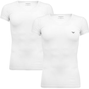 2-pack V-hals shirts stretch wit