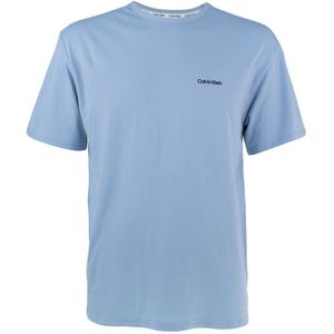 O-hals shirt small logo blauw