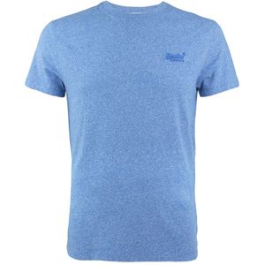 O-hals shirt vintage logo embleem blauw II