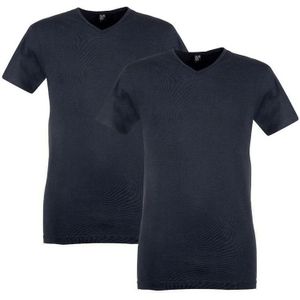 2-pack V-hals shirts vermont donkerblauw
