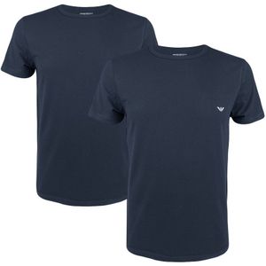 2-pack O-hals shirts stretch blauw