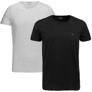 2-pack O-hals shirts cotton grijs & zwart