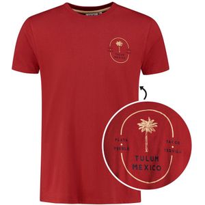 O-hals shirt tulum palm rood