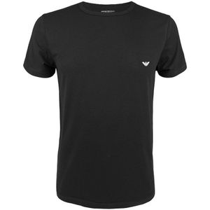 O-hals shirt basic zwart