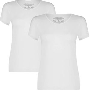 dames circular made 2-pack O-hals shirts kyra wit