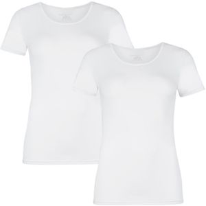 dames 2-pack O-hals shirts kate wit