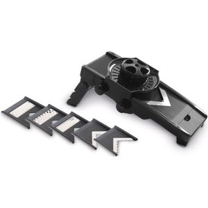 Hendi Mandoline Groentesnijder V-vorm - Incl. 5 Extra RVS Messen - Instelbare Snijdikte 1 Tot 9 Mm