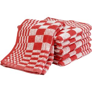 Lin Trade Keukendoek Volendam rood 50x50 cm - 6 stuks