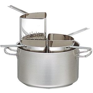 Pujadas Pasta-Kookpan Ø35cm - 20 Liter - RVS - Met 4x RVS Pasta Vergieten