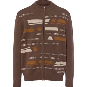 Heren Vest in choco gedessineerd