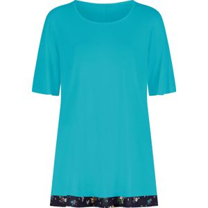 Thermoshirt - Gebloemd - Turquoise - 100% Viscose
