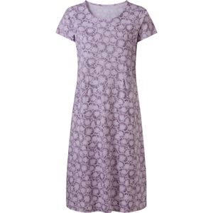Dames Jersey jurk in lila/vijg bedrukt