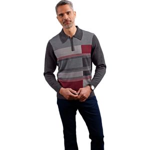 Antraciet - Donkerrood - Pullover - 100% Polyacryl - Lange Mouwen