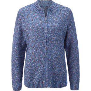 Dames Vest in middenblauw gemêleerd