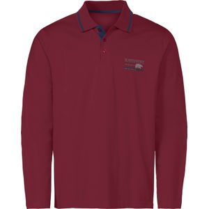 Heren Poloshirt met lange mouwen in donkerrood
