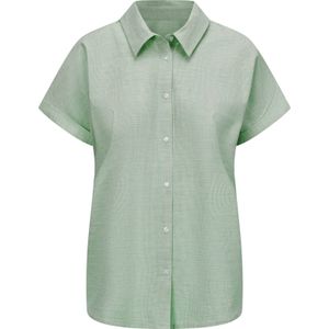 Dames Blouse met korte mouwen in eucalyptus/ecru gedessineerd