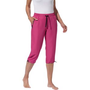 Capri Broeken - Fuchsia - 100% Polyester - Steekzakken - Elastische Band