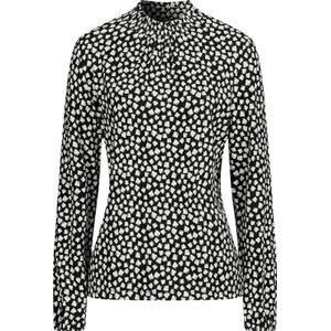 Classic - Shirt - Ecru/Zwart Gedessineerd - Lange Mouwen - Staande Kraag