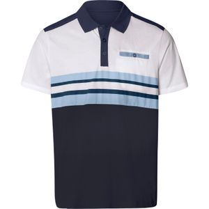 Heren Poloshirt in wit/nachtblauw