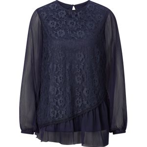 Dames Kanten blouse in marine