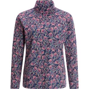 Dames Shirt met opstaande kraag in donkerblauw/bordeaux bedrukt