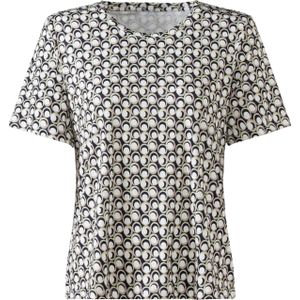 Dames Shirt in pistazie/marine geprint