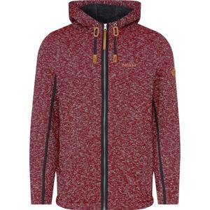 Heren Gebreid fleecejack in donkerrood gemêleerd