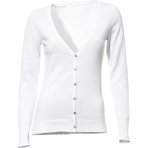Dames Fijn gebreid vest in wit