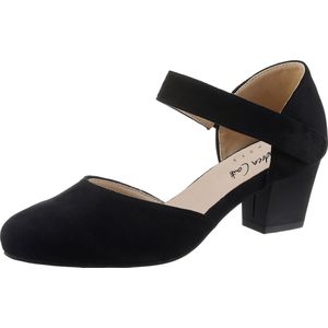 Zwart - Pumps - Synthetisch - Klittenbandsluiting - Breed
