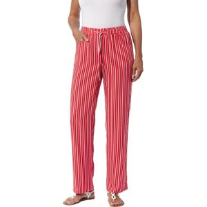 Stretchbroeken - Rood/Wit Gestreept - 100% Viscose - Comfortabele Taillehoogte