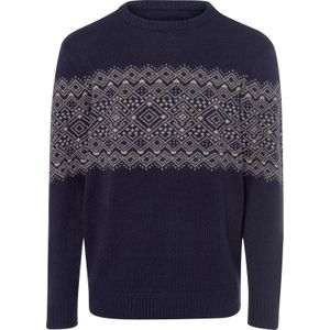 Heren Pullover met ronde hals in marine/beige