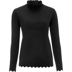Dames Trui met opstaande kraag in zwart