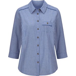 Dames Geruite blouse in koningsblauw/ecru geruit