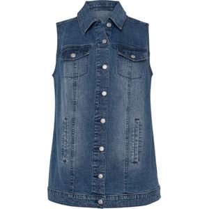 Dames Lang vest in blue-bleached